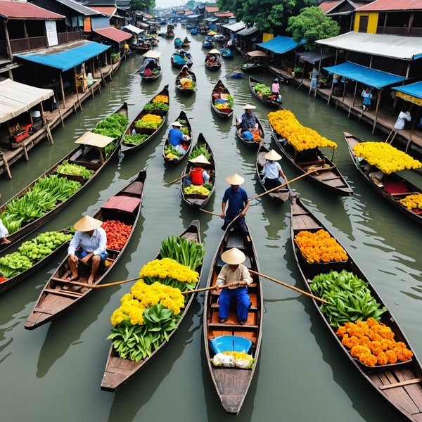 Quels itinéraires de croisière permettent de visiter les marchés flottants en Thaïlande?